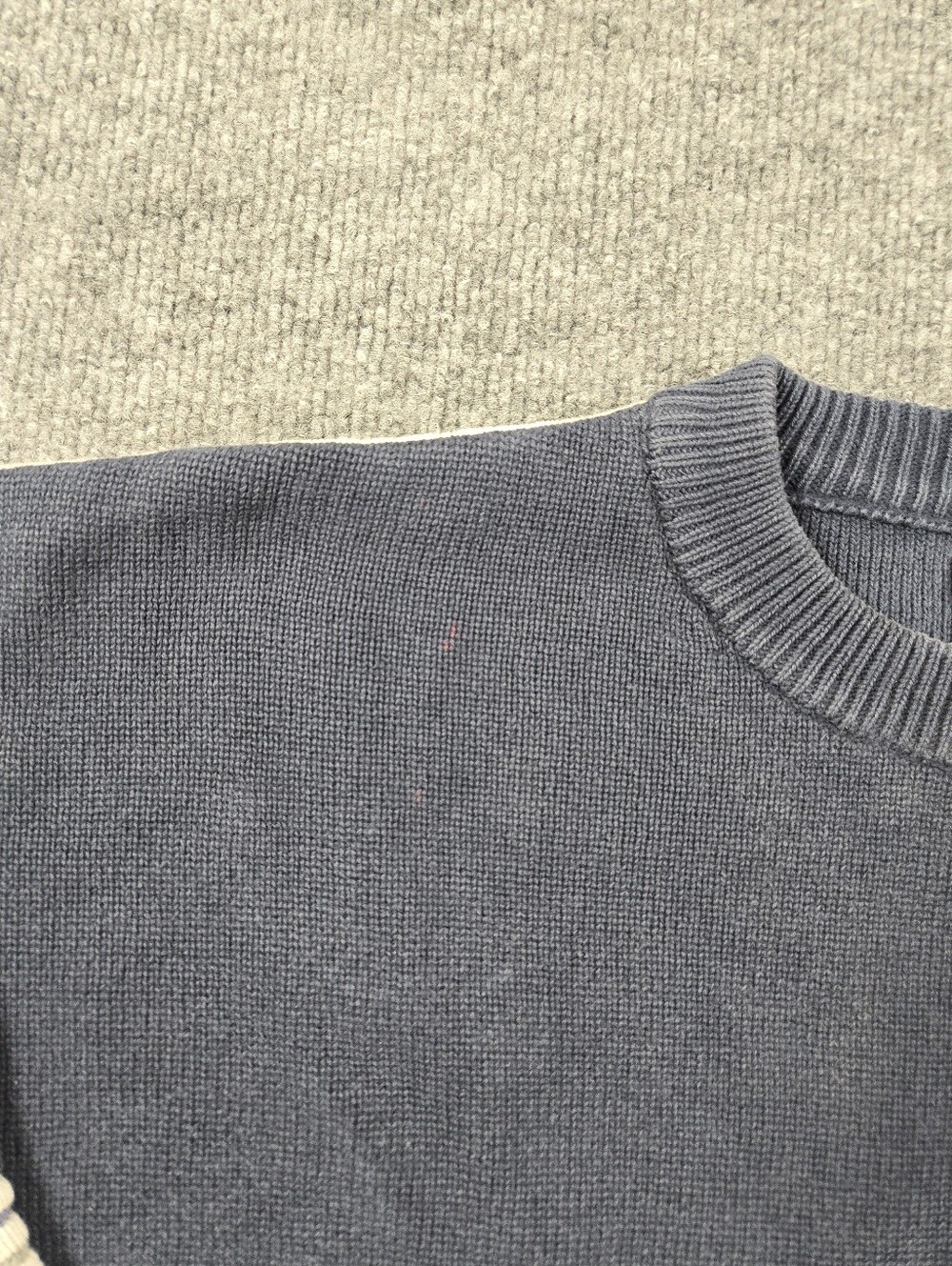 Vintage Quiksilver 90s Knit Sweater Large Blue Boxy Striped Crewneck Skater Surf - Picture 11 of 13